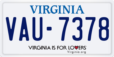 VA license plate VAU7378