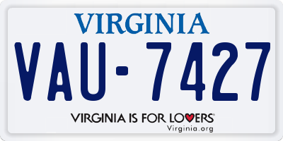 VA license plate VAU7427