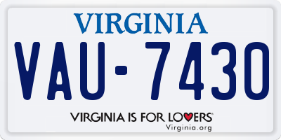 VA license plate VAU7430