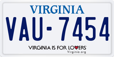 VA license plate VAU7454