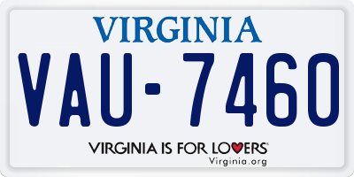 VA license plate VAU7460