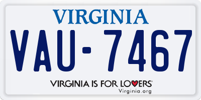 VA license plate VAU7467