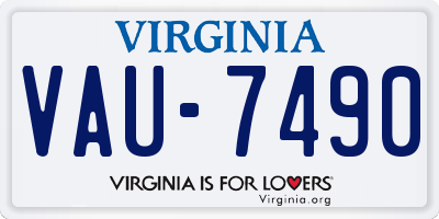 VA license plate VAU7490