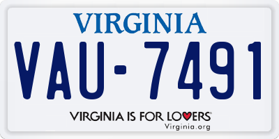 VA license plate VAU7491