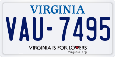 VA license plate VAU7495