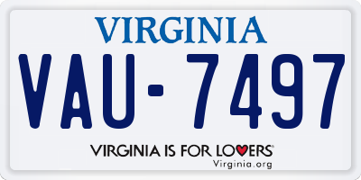 VA license plate VAU7497