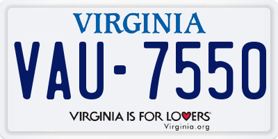 VA license plate VAU7550