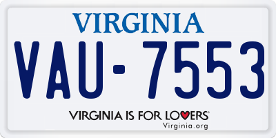 VA license plate VAU7553