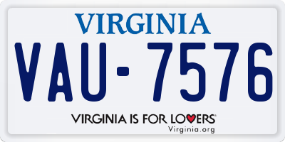 VA license plate VAU7576