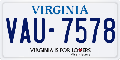 VA license plate VAU7578