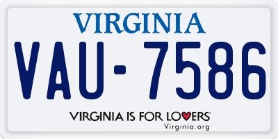 VA license plate VAU7586