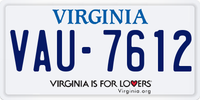 VA license plate VAU7612