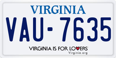 VA license plate VAU7635