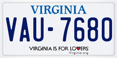 VA license plate VAU7680