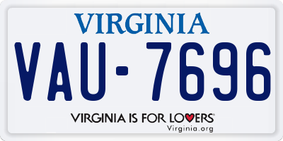 VA license plate VAU7696