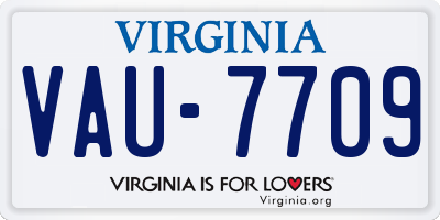 VA license plate VAU7709