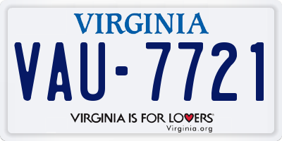 VA license plate VAU7721