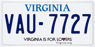 VA license plate VAU7727