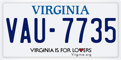 VA license plate VAU7735