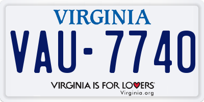 VA license plate VAU7740