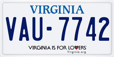 VA license plate VAU7742