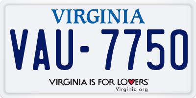 VA license plate VAU7750