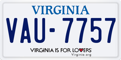 VA license plate VAU7757