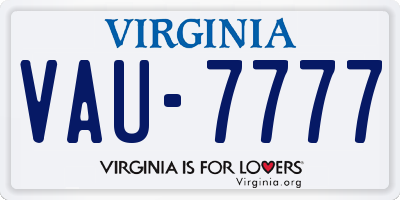 VA license plate VAU7777