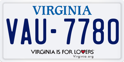 VA license plate VAU7780
