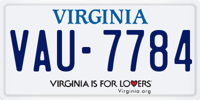 VA license plate VAU7784