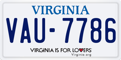 VA license plate VAU7786