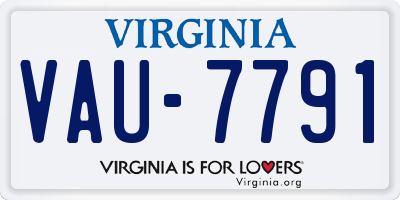 VA license plate VAU7791