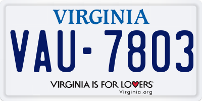 VA license plate VAU7803