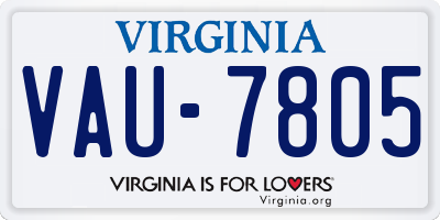 VA license plate VAU7805