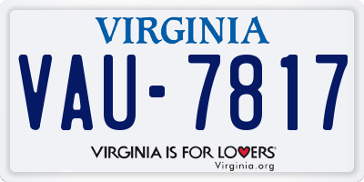 VA license plate VAU7817