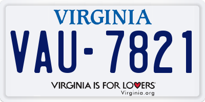 VA license plate VAU7821