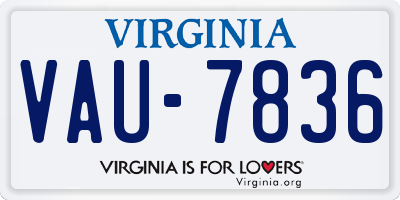 VA license plate VAU7836