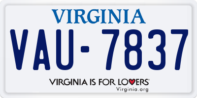 VA license plate VAU7837