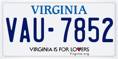 VA license plate VAU7852