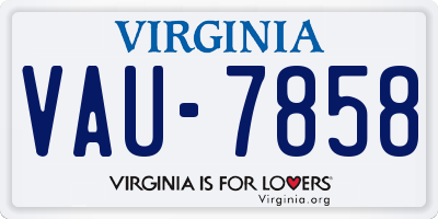 VA license plate VAU7858