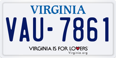 VA license plate VAU7861