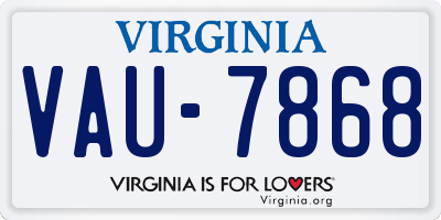 VA license plate VAU7868
