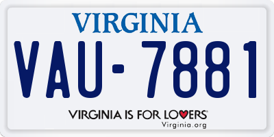 VA license plate VAU7881