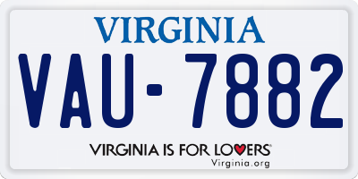 VA license plate VAU7882