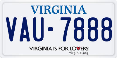 VA license plate VAU7888