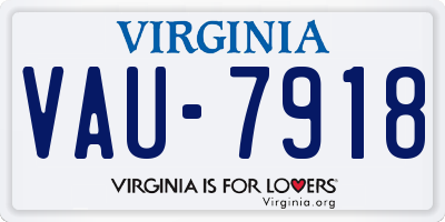 VA license plate VAU7918