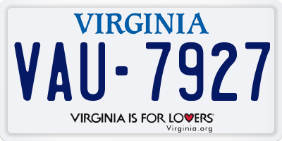 VA license plate VAU7927