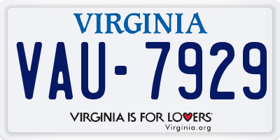 VA license plate VAU7929