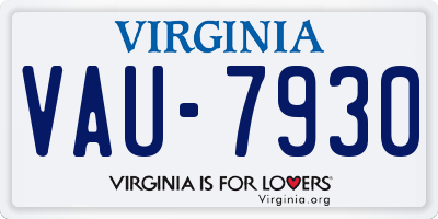 VA license plate VAU7930