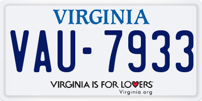 VA license plate VAU7933